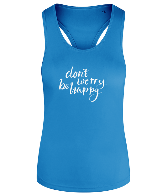 Don't Worry Be Happy Women's Recycled Racerback Vest